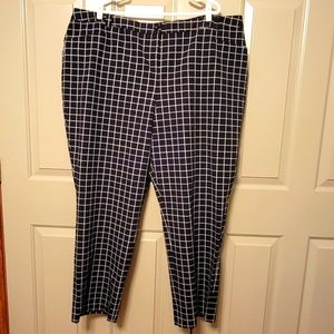 Lane Bryant ladies plus size black and white plaid pants.